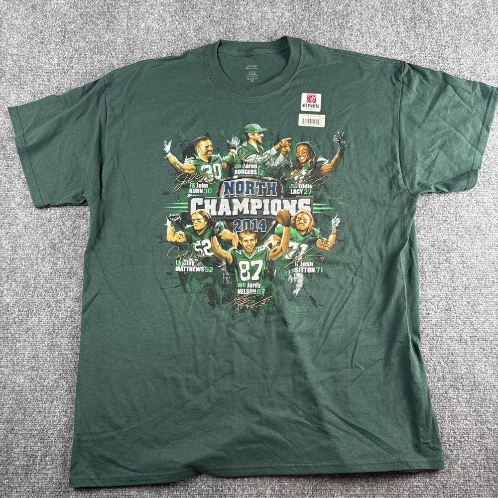 NWT 2014 Green Bay Packers NFC North Champions T Shirt Mens 2XL